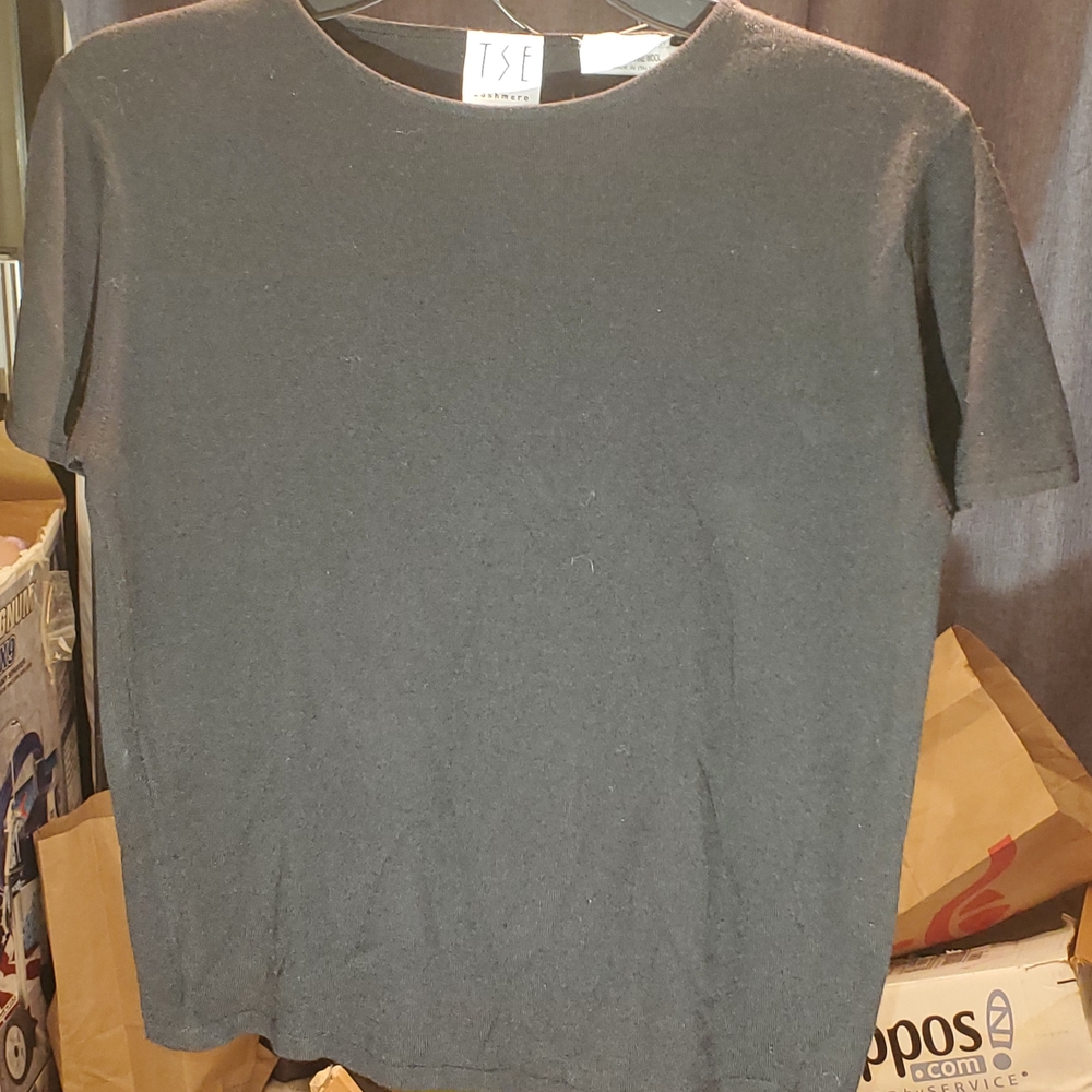 TSE 100% Cashmere Black Tee